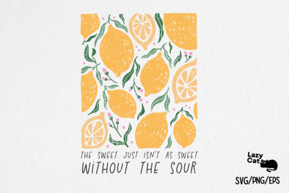 Boho Floral Lemon Quote SVG PNG for Crafts & Graphics