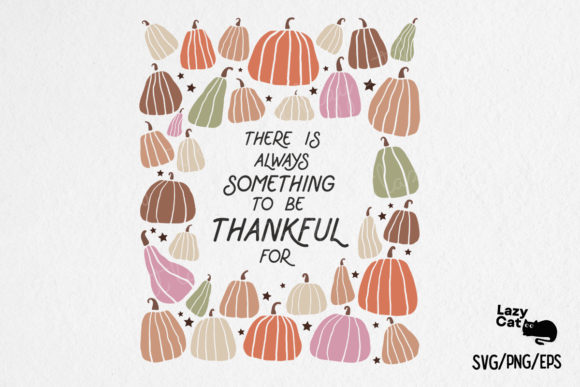 Boho Pumpkins Thankful Quote: Graphics for Crafts