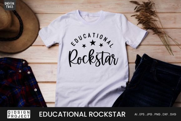 Educational Rockstar Teacher Quote SVG: Graphics for Crafts