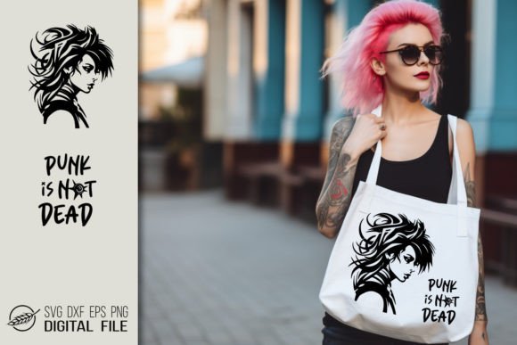 Punk Girl 1 with Quote SVG File: Graphics for Crafts & Bold Editorial Use