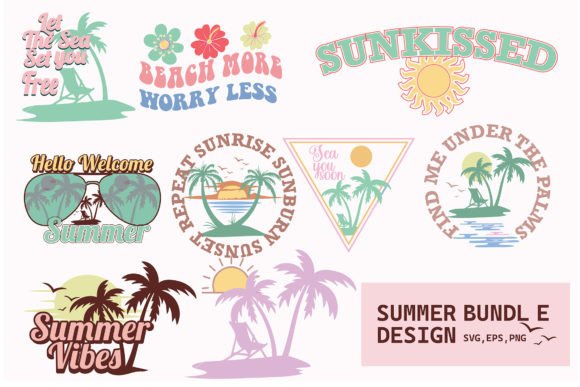 Summer Beach Quote SVG Bundle: Graphics for Crafts